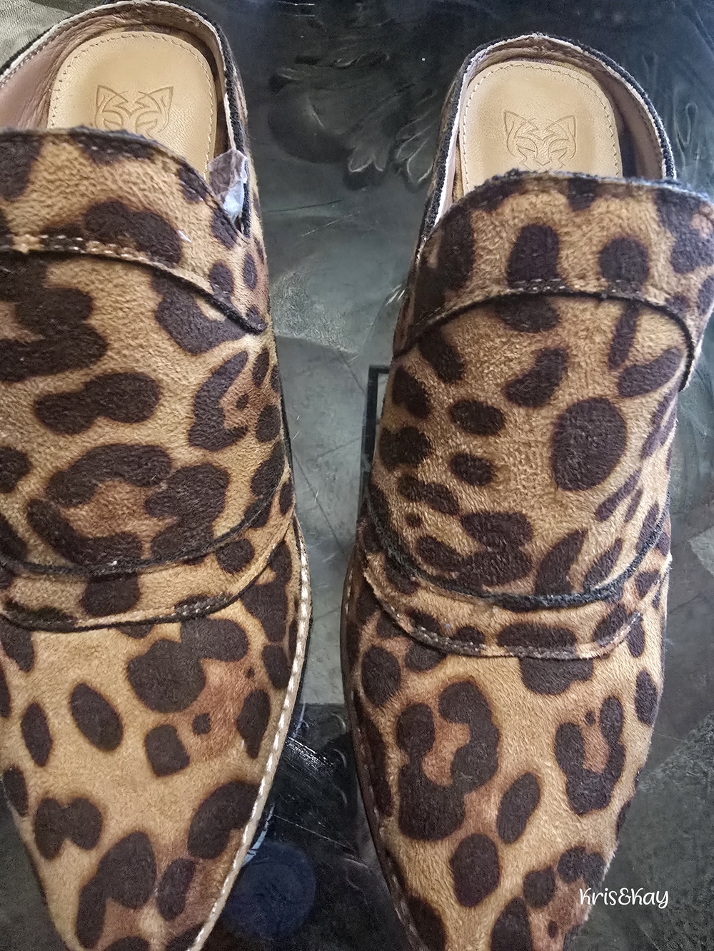 BEAST FASHION Leopard Print Slip-Ons in Brown and Black